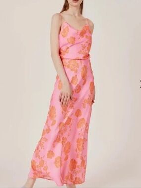 NWOT Women’s Deluc Delicious Amalthea Maxi Dress Pink & Orange Size S
